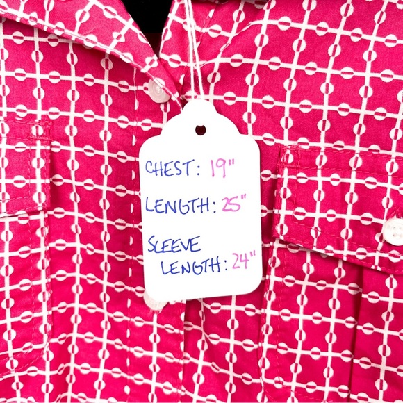 Tommy Hilfiger Long Sleeve Pink & White Patterned Button-Up - Picture 4 of 10